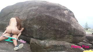 פּאָרנסטאַר מאַנו פוקס אַנאַל געשלעכט מיט קיין קאַנדאַם אויף די ציבור ברעג